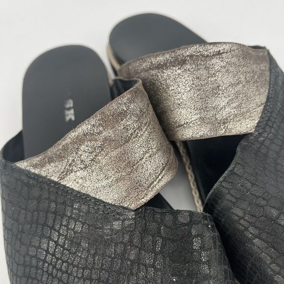 Trask Codi Crossover Sandal Black And Silver With Embossed Leather Womens Size 9 - Picture 5 of 11